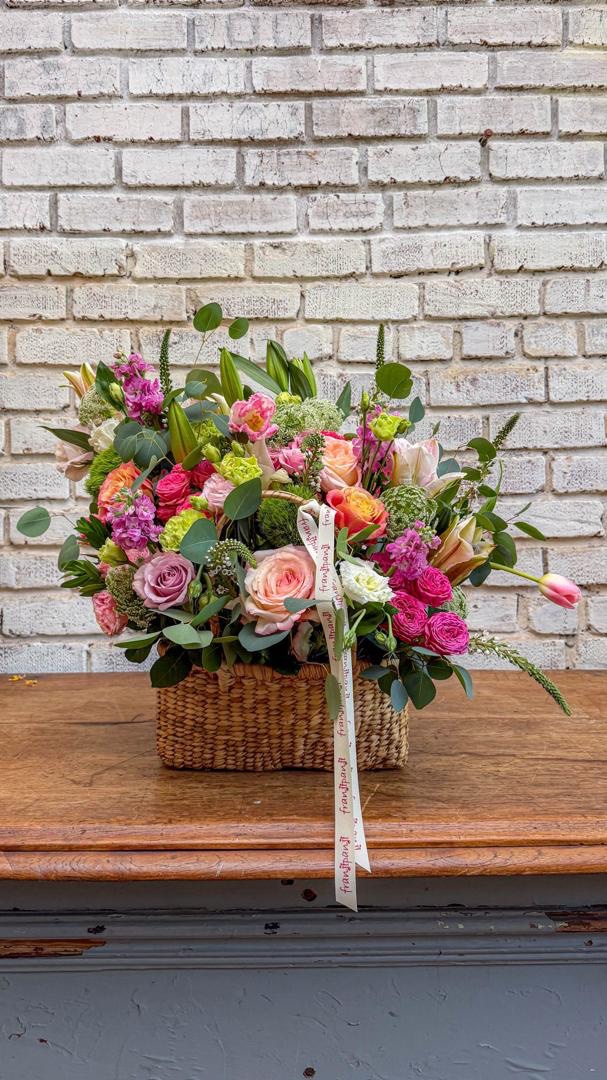 English Country Garden flower basket