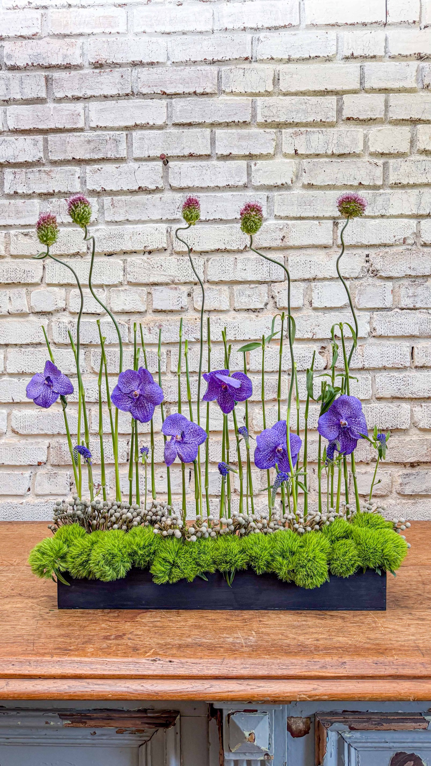 Architectural bespoke orchid art installation