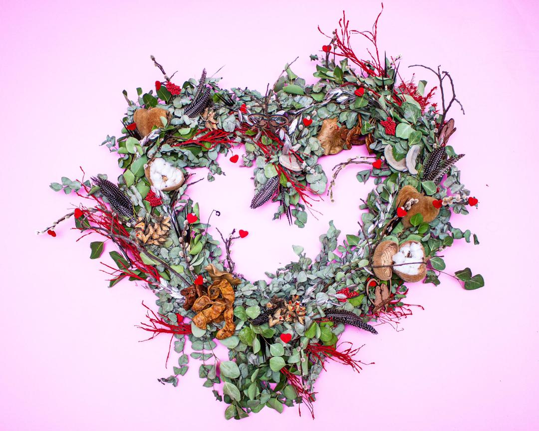 Corporate floral wreath artwork