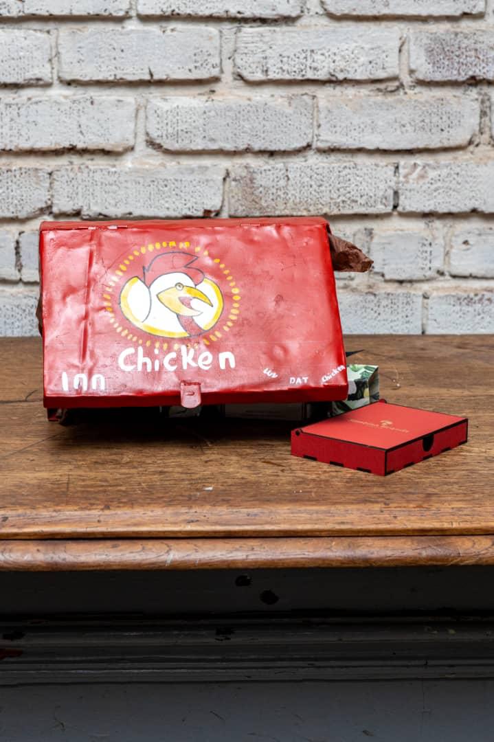 Closed red chicken corporate gift box