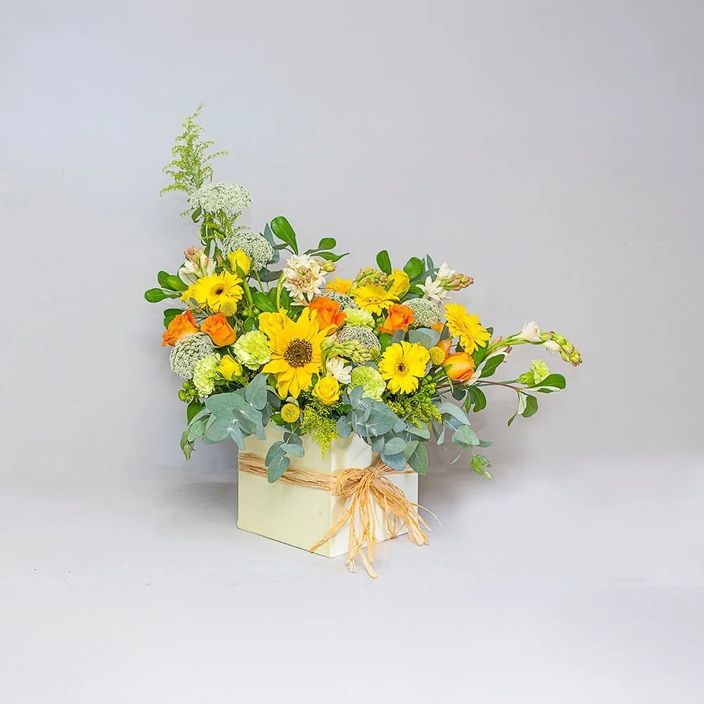 Cream Box Bloom Arrangement